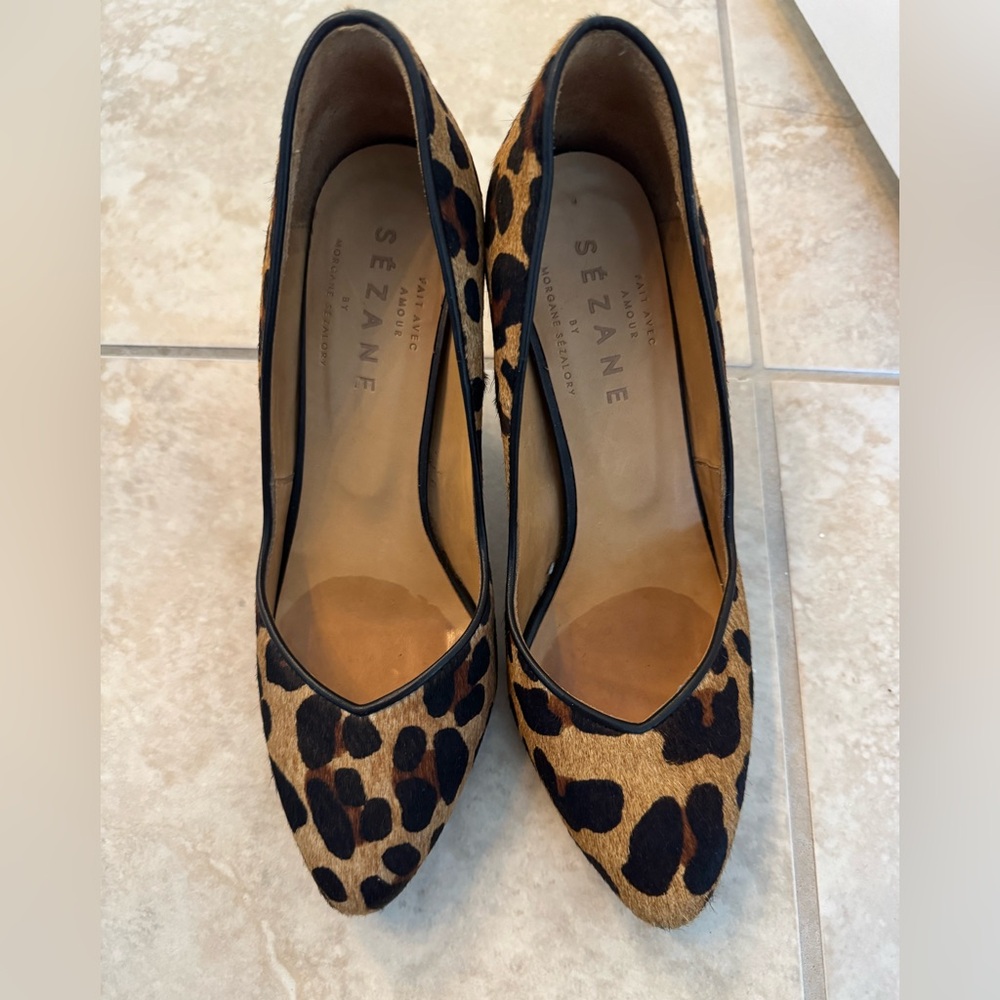 Sézane Leopard Print Heels